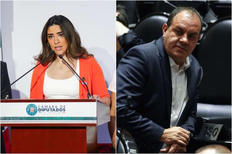 María Teresa Ealy y Cuauhtémoc Blanco. La legisladora morenista criticó la resolución de la Sección Instructora de desechar el proceso de desafuero en contra del exgobernador de Morelos.
