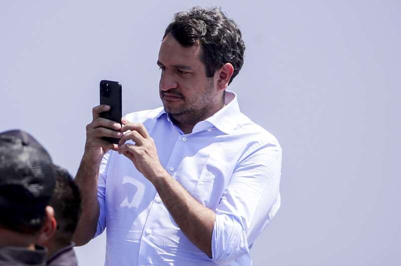 Andrés Manuel López Beltrán, Secretario de Organización de Morena Andy López Beltrán durante la Asamblea Informativa en el Zócalo de la Ciudad de México