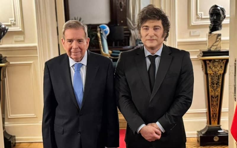 Edmundo González se reúne con el presidente de Argentina, Javier Milei Milei refrendó su apoyo al opositor de Nicolás Maduro