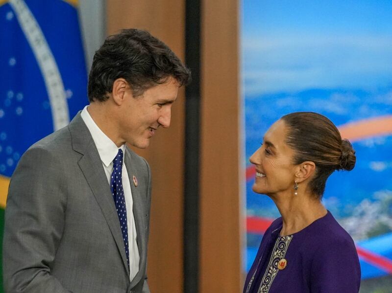 Sheinbaum y Justin Trudeau