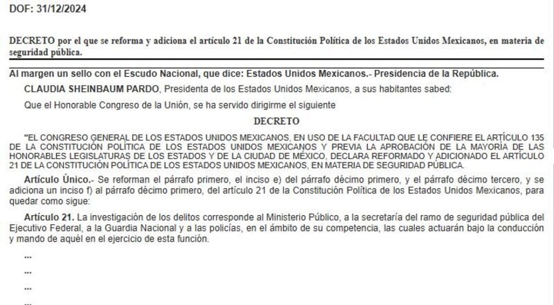 Reforma articulo 21