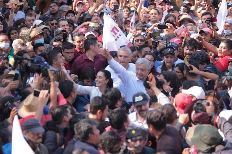 AMLO y Sheinbaum en la Marcha del Pueblo