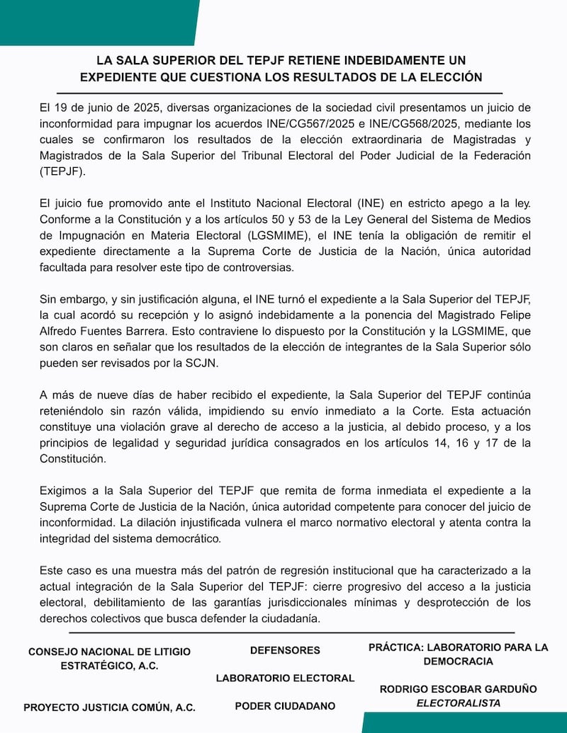 Comunicado Organizaciones