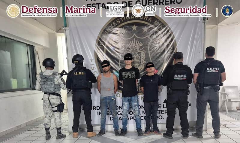 Detienen a 3 generadores de violencia en Acapulco. SSPC reporta operativo en Acapulco.