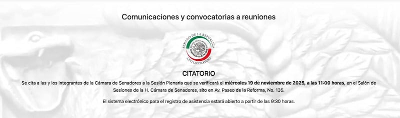 Reanudación sesiones en el Senado