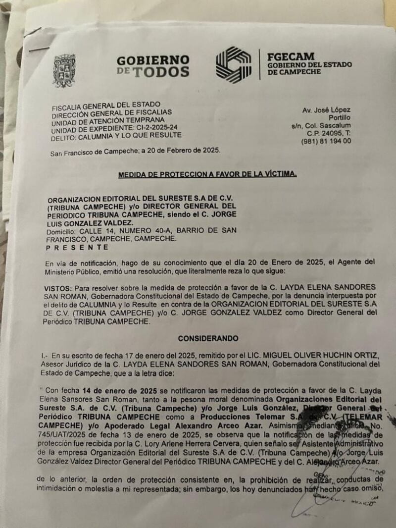 Denuncia Layda Sansores