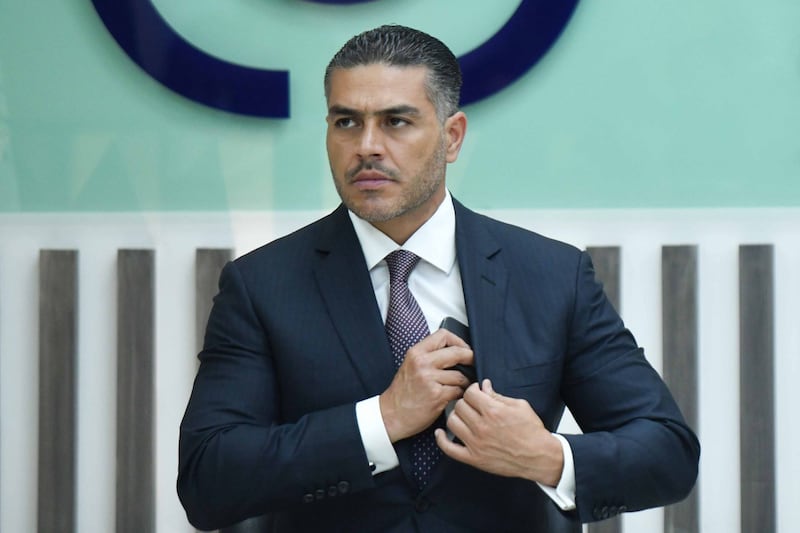 CIUDAD DE MÉXICO, 20AGOSTO2025.- Omar García Harfuch, secretario de Seguridad y Protección Ciudadana, durante conferencia de prensa en la que se ofrecieron detalles sobre la detención de las trece personas implicadas en el asesinato de Ximena y José, colaboradores de Clara Brugada, jefa de Gobierno. 
FOTO: MARIO JASSO/CUARTOSCURO.COM Omar García Harfuch