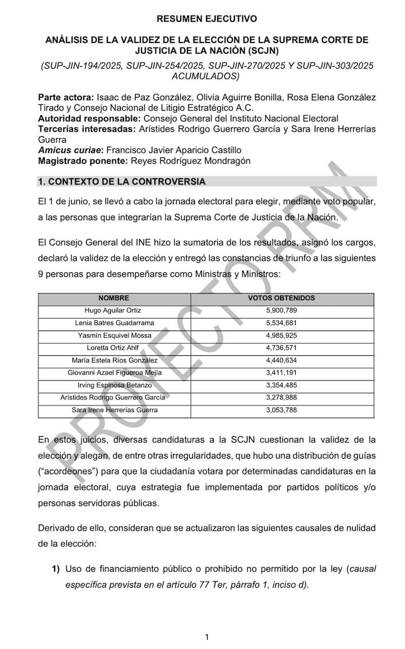 Análisis de validez de la elección de la SCJN del magistrado Reyes Mondragón del TEPJF