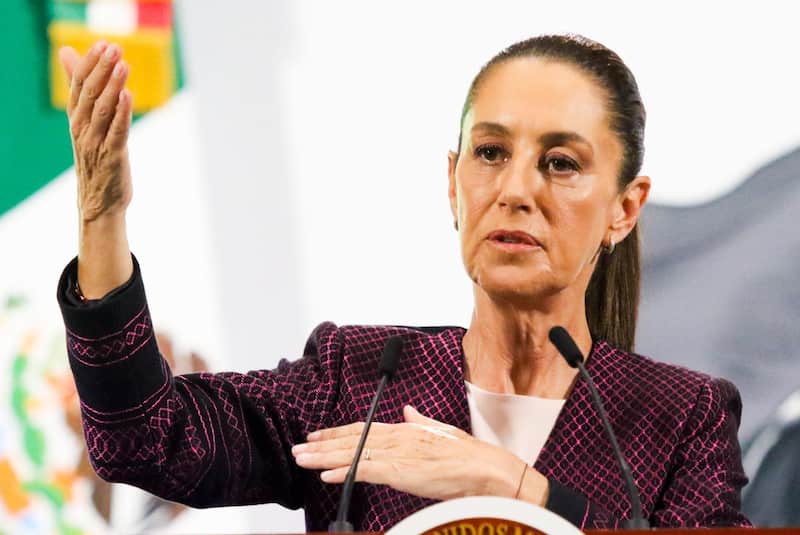La mañanera del pueblo encabezada por la presidenta de México Claudia Sheinbaum Pardo en el salón Tesorería del Palacio Nacional. Claudia Sheinbaum, presidenta de México, encabeza su conferencia mañanera en el Salón Tesorería en Palacio Nacional.