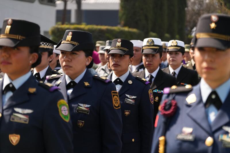 La presidenta Claudia Sheinbaum conmemora el Día Internacional de la Mujer con homenaje a las mujeres de las Fuerzas Armadas. Mujeres de las Fuerzas Armadas