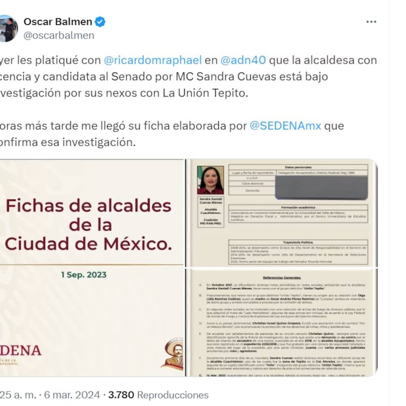 sandra cuevas investigada