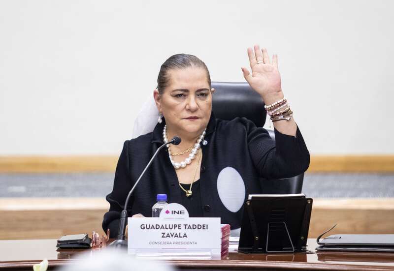 Guadalupe Taddei Zavala, presidenta del Instituto Nacional Electoral (INE), termina sesión por la jornada Electoral Elecciones del Poder Judicial 2025. Guadalupe Taddei Zavala, presidenta del Instituto Nacional Electoral (INE), termina sesión por la jornada Electoral Elecciones del Poder Judicial 2025.