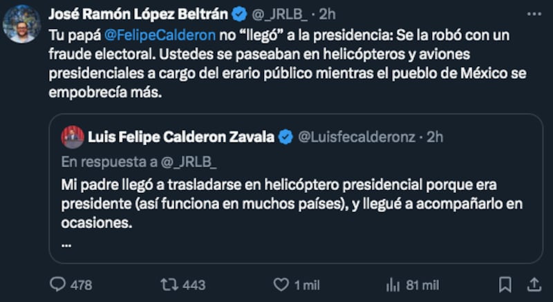 Pleito hijo de Calderón contra hijo de AMLO