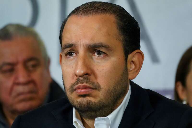 CIUDAD DE MÉXICO, 06FEBRERO2024.- Marko Cortés, presidente nacional de Partido Acción Nacional (PAN), durante la conferencia de prensa para dar su posicionamiento tras la Reunión Plenaria del partido, así como las acciones a tomar tras la presentación de las nuevas reformas constitucionales del presidente Andrés Manuel López Obrador.
FOTO: GALO CAÑAS/CUARTOSCURO.COM Marko Cortés, senador del PAN.