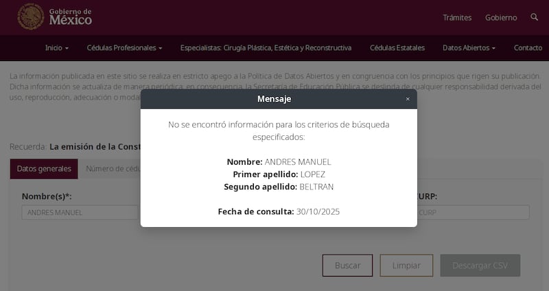 Registro Nacional de Profesiones