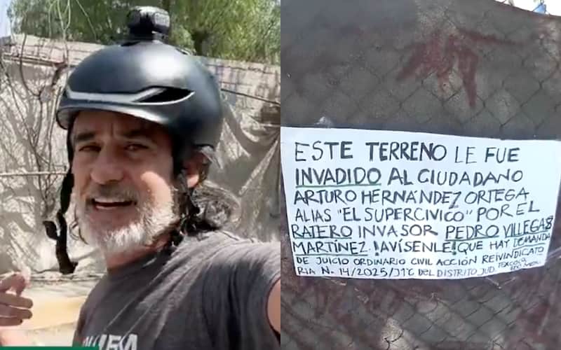 El supercívico denunció que su terreno fue invadido Arturo Hernández, conocido como Supercívico, en Chicoalopan