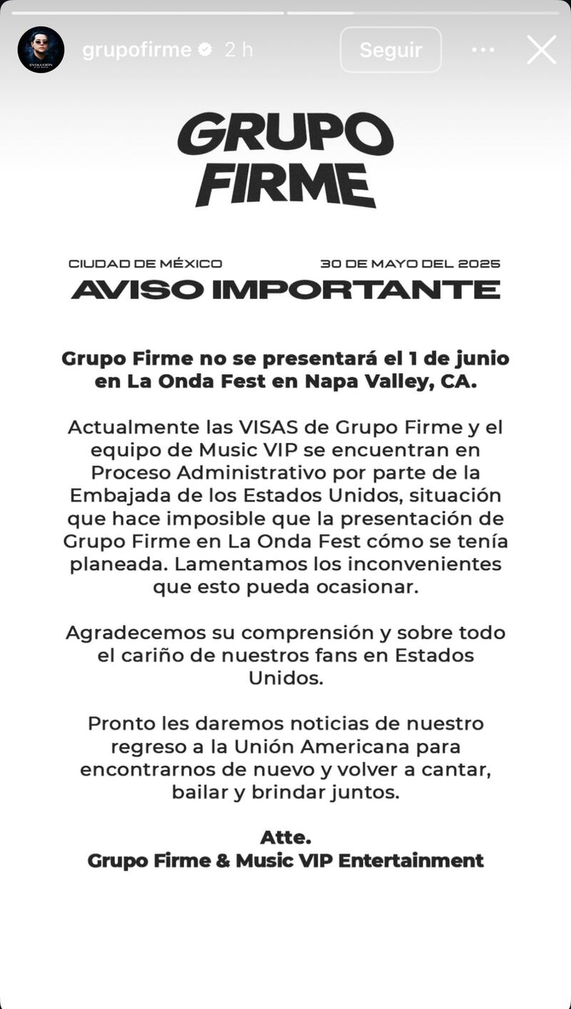 grupo firme comunicado