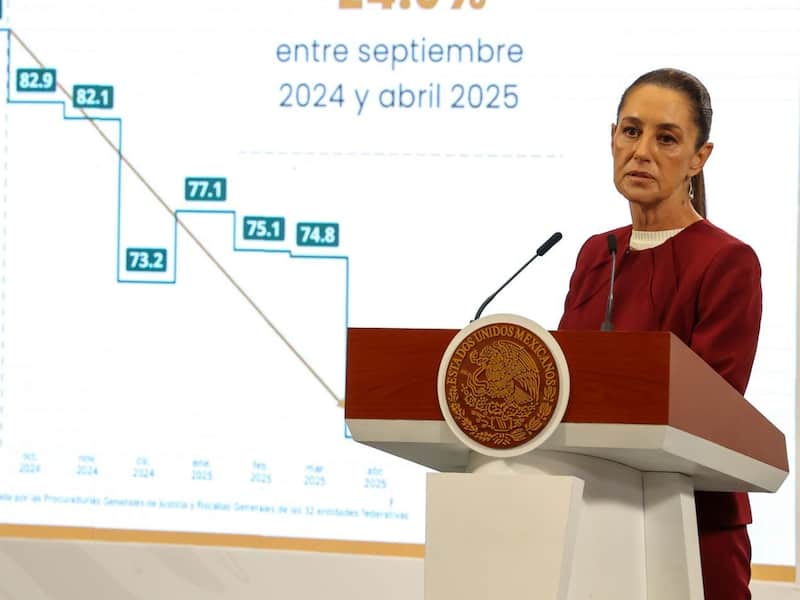La presidenta de México, Claudia Sheinbaum. Sheinbaum en la Mañanera del Pueblo.