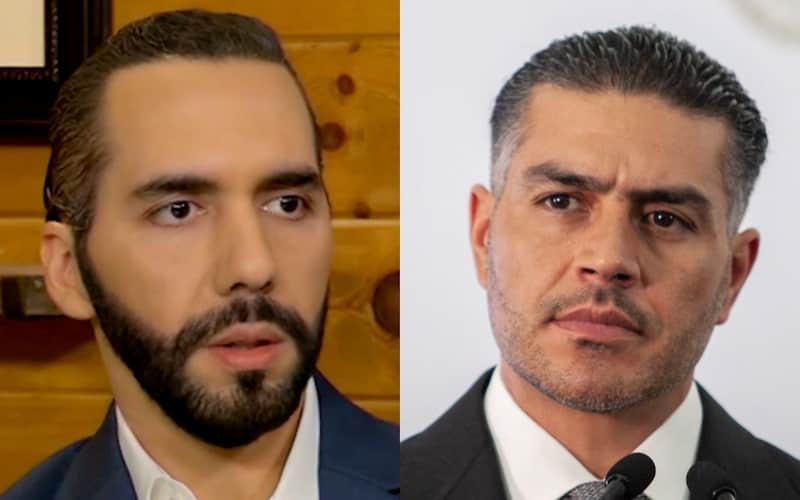 El presidente de El Salvador reclamó a Omar García Harfuch El presidente del Salvador, Nayib Bukele, y el secretario de Seguridad y Protección Ciudadana, Omar García Harfuch