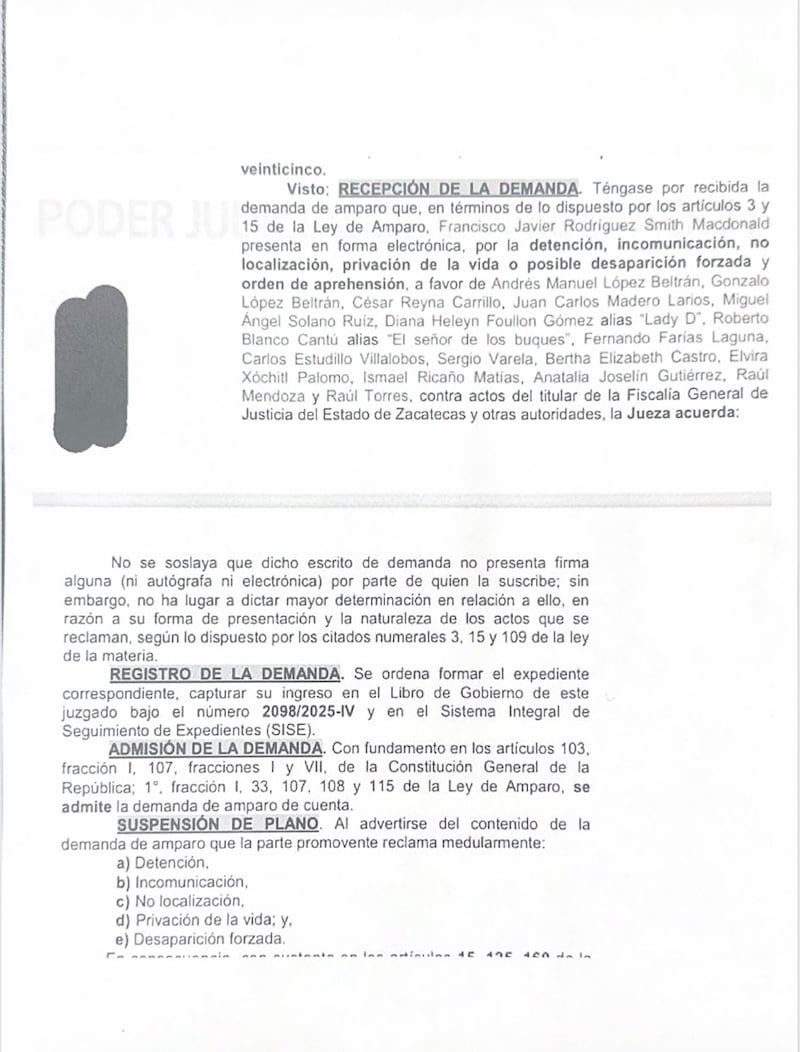 Amparo de 'Andy' López Beltrán