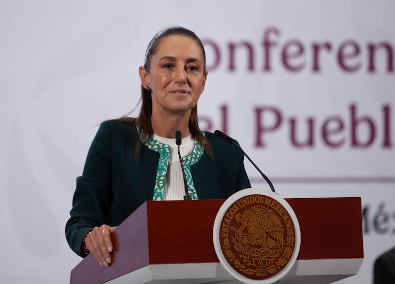 Claudia Sheinbaum Pardo, presidenta de México, durante conferencia en Palacio Nacional. Claudia Sheinbaum Pardo, presidenta de México