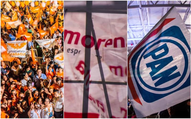 La contienda electoral de 2027 se perfila como un proceso crucial para el mapa político de México, ya que estarán en disputa un total de 17 gubernaturas. Simpatizantes de MC, Morena y el PAN