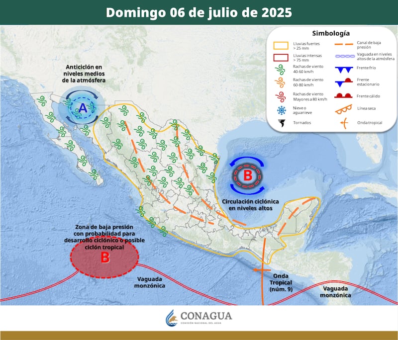 Clima para el domingo 6 de julio Clima para el domingo 6 de julio