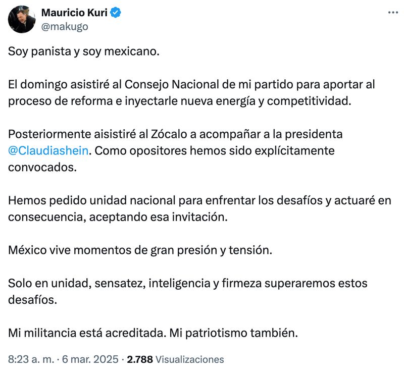 Kuri irá a mitin de Sheinbaum