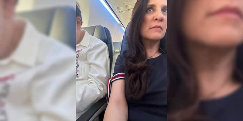 La funcionaria dijo que le tocó sentarse con el presidente del senado Kenia y Noroña sentados juntos en el mismo avión
