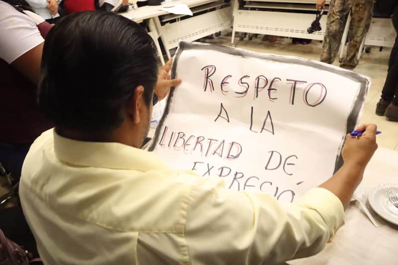 Protestas por la libertad de expresión de reporteros en medios de comunicación. Protestas por la libertad de expresión de reporteros en medios de comunicación, en Guerrero.