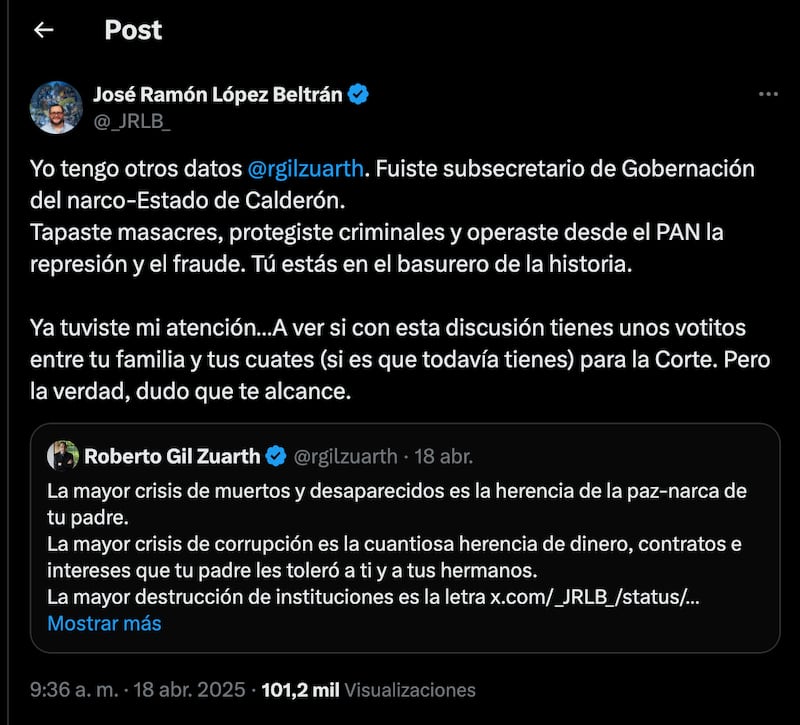 Pleito entre hijo de AMLO y panista