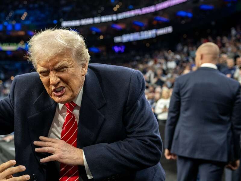 Donald Trump, presidente de Estados Unidos Donald Trump posa en la NCAA Wrestling Championship