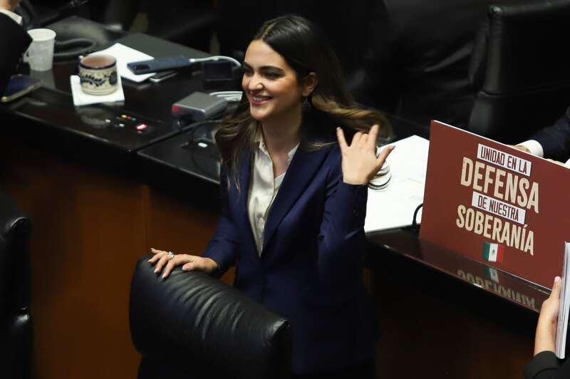 La senadora morenista, Andrea Chávez, durante la sesión del Senado. La senadora morenista, Andrea Chávez, durante la sesión del Senado.