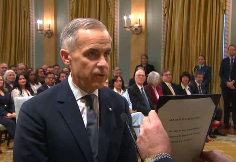Mark Carney se convierte en el 24º Primer Ministro de Canadá. Mark Carney en su toma de protesta.
