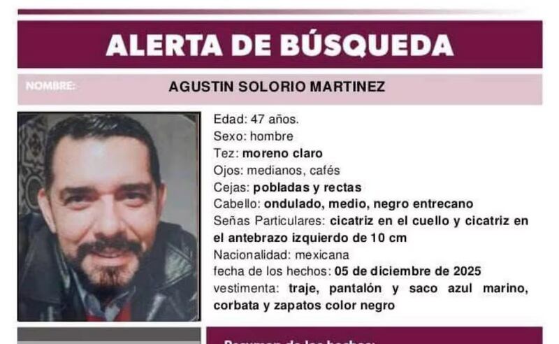 Reporte desaparición del delegado PT, Agustín Solorio, en Michoacán Reporte desaparición delegado PT
