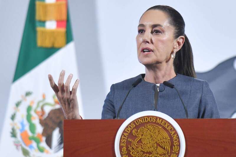 Claudia Sheinbaum, presidenta de México, durante su intervención en la conferencia matutina realizada en Palacio Nacional. En la imagen aparece la presidenta de México, Claudia Sheinbaum Pardo, durante su intervención en la conferencia matutina realizada en Palacio Nacional.