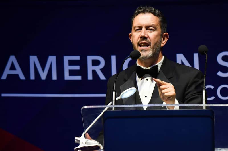 Larry Rubin, presidente de American Society of Mexico. Larry Rubin durante su mensaje al terminar la reunión y cena de gala con motivo de la bienvenida a Ronald Johnson, embajador de Estados Unidos en México, realizada en el Hotel Camino Real.
