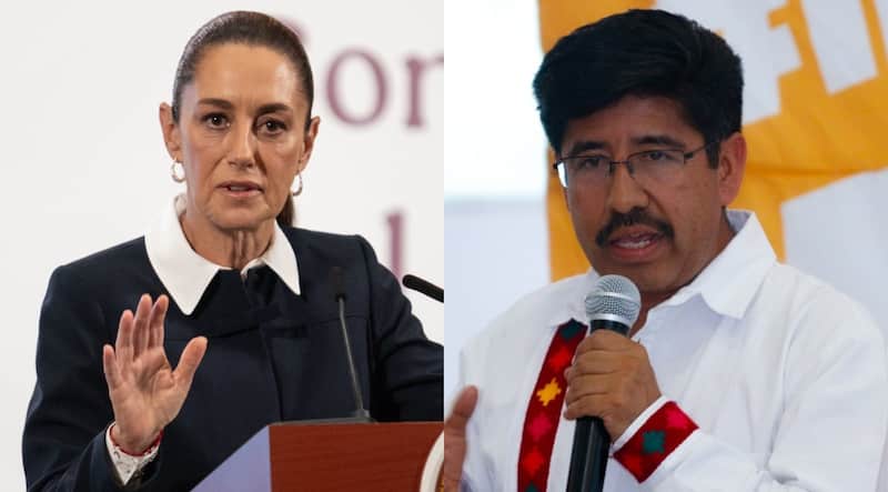 La presidenta de México, Claudia Sheinbaum, respaldó al abogado mixteco Hugo Aguilar Ortiz quien se perfila como el nuevo presidente de la Suprema Corte de Justicia de la Nación (SCJN). De izquierda a derecha: La presidenta de México, Claudia Sheinbaum y Hugo Aguilar Ortiz, quien se perfila como el nuevo presidente de la Suprema Corte de Justicia de la Nación (SCJN).