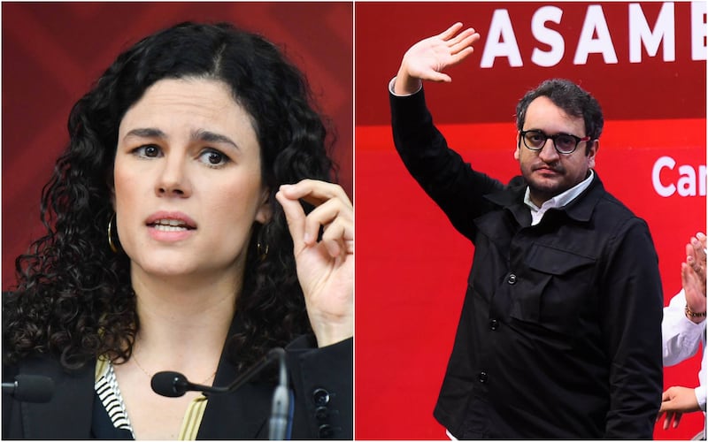 Luisa María Alcalde y 'Andy' López Beltrán