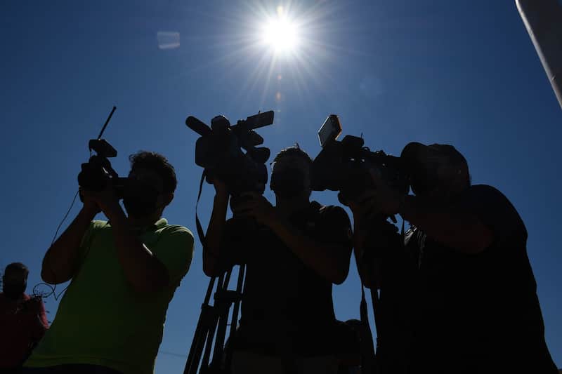 Periodistas de campeche se unieron a la jornada nacional de protesta por el reciente asesinato de la comunicadora Lourdes Maldonado de Tijuana. Imágenes de la silueta de los periodistas