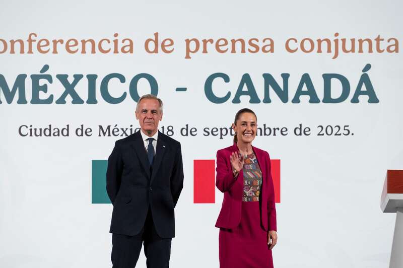 Sheinbaum y Mark Carney, mandatarios de México y Canadá Sheinbaum y Mark Carney, mandatarios de México y Canadá, para hablar del T-MEC.