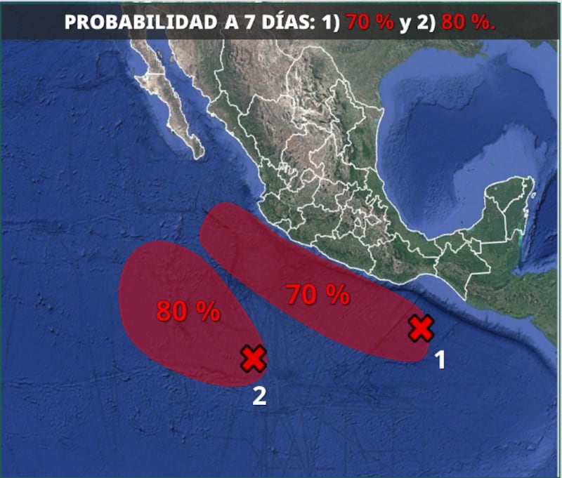 Las tormentas tropicales Barbara y Cosme amenazan las costas del Pacífico con convertirse en ciclones. Posibles Ciclones
