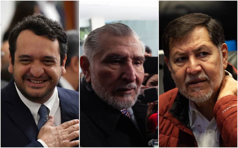 De acuerdo a México Elige, tanto Adán Augusto López, Gerardo Fernández Noroña y Andrés Manuel López Beltrán, se encuentran con el menor respaldo entre los simpatizantes de Morena. Imagen de Adán Augusto López, Gerardo Fernández Noroña y Andrés Manuel López Beltrán