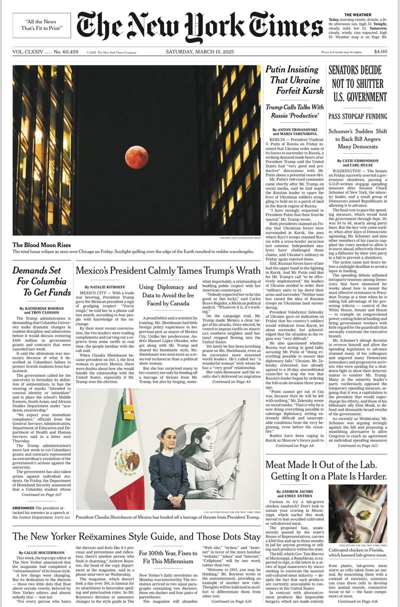 Sheinbaum en New York Times