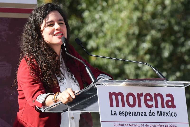 La dirigente del partido denunció que la gobernadora de Aguascalientes se mete en la elección de Durango María Luisa Alcalde en conferencia de prensa