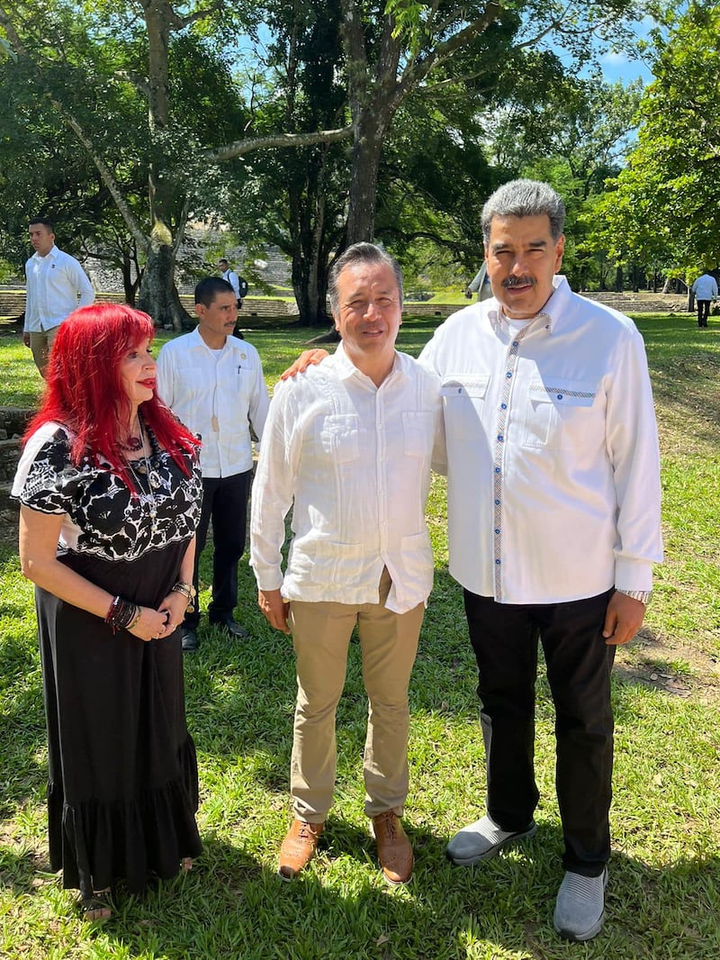 Cuitláhuac García, Layda Sansores y Nicolás Maduro