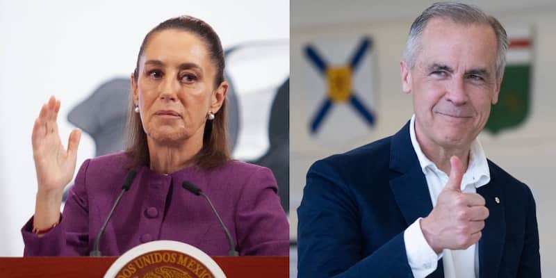 La presidenta de México felicitó al nuevo primer ministro de Canadá Sheinbaum y Carney en diferentes eventos
