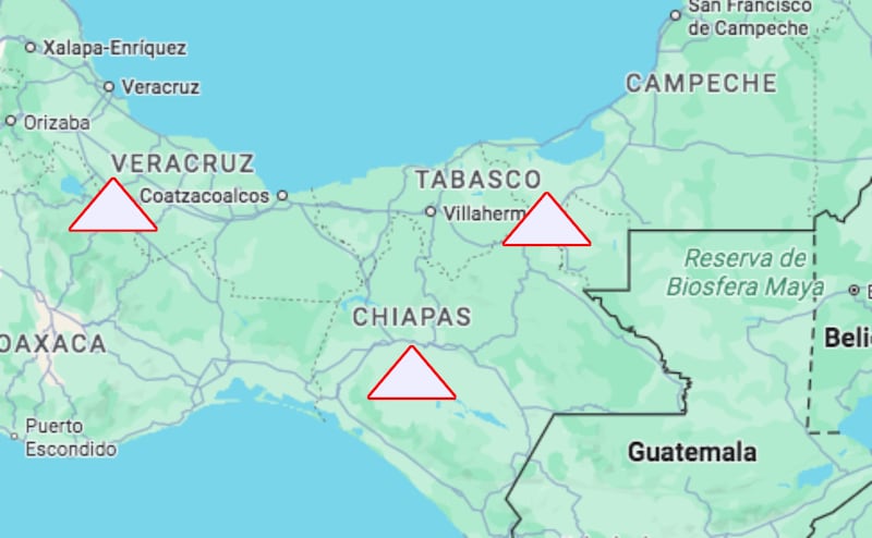 Mapa de los estados donde opera La Barredora