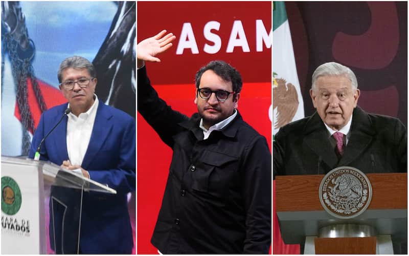 Ricardo Monreal, 'Andy' López Beltrán, y Andrés Manuel López Obrador. Imagen promocional