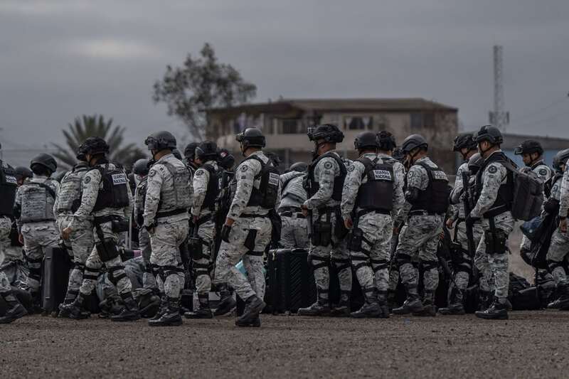 Elementos de la Guardia Nacional en la frontera. El Operativo Frontera Norte es parte de los acuerdos entre Sheinbaum y Trump para pausar los aranceles y combatir el tráfico de fentanilo.